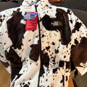 Cowprint north face jacket